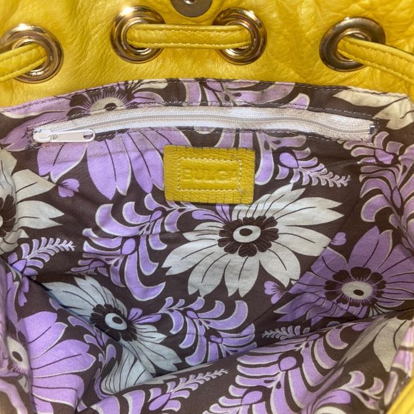 BULGA Small Studded Tassle Yellow Leather Bag Excellent Condition - Picture 5 of 8